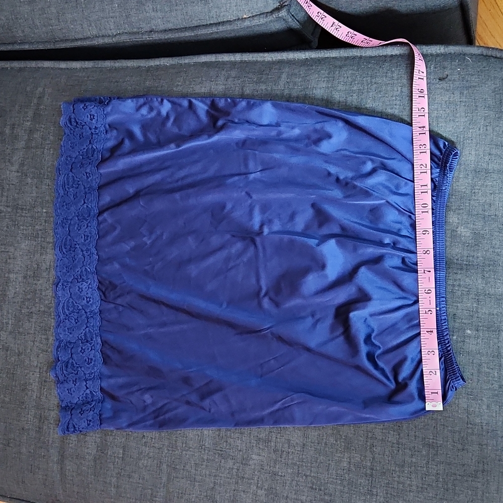Vintage Sears Navy Blue Half Slip With Lace Trim Szm Gem